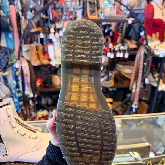 White Dr. Martens Combat Boots - Picture 4 of 6